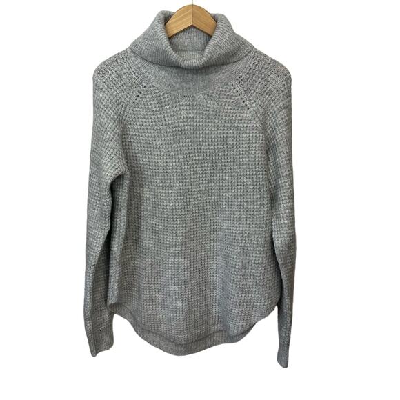 Kuhl Sweater Gray Turtleneck Chunky Waffle Knit Long Sleeve‎ Pullover Women's M - Picture 1 of 10